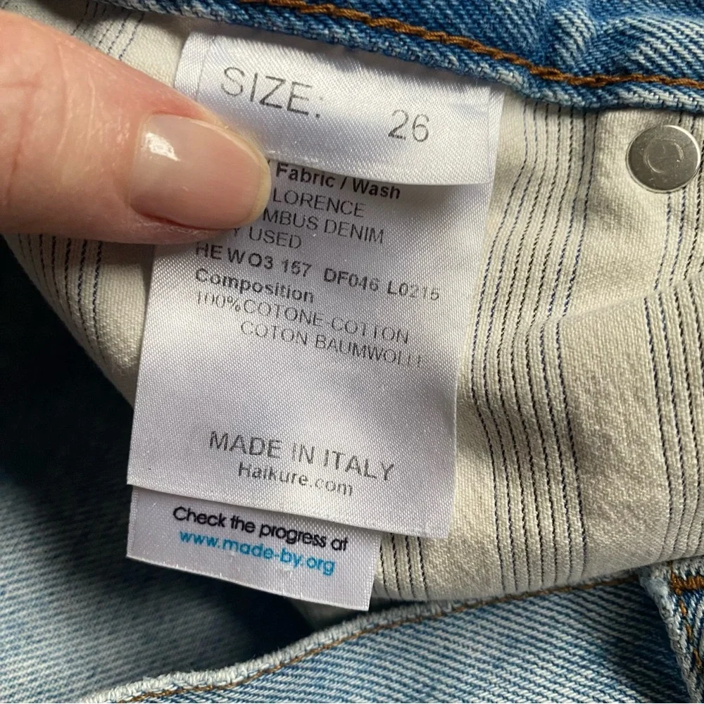 Haikure Women’s New Florence Columbus Cropped High Rise Denim Jeans Size 26 X 24 - Picture 6 of 14